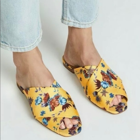 REBECCA MINKOFF Anden Floral Print Crossover Peep Toe Slide Sandal Mule, size 7 - Picture 1 of 7